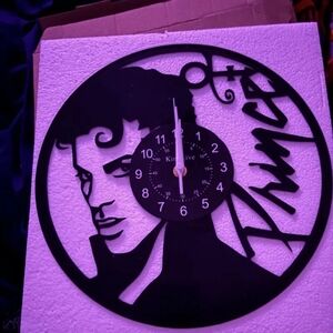 Prince purple rain 12" vinyl record clock